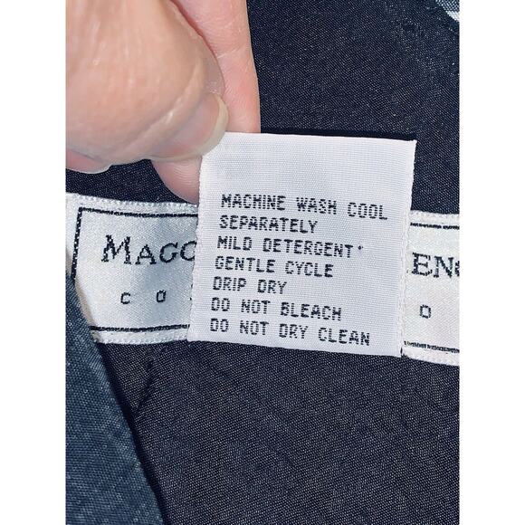 Sz 10 Vtg Maggie Lawrence Long Trench Rain Coat Black Belted Zip Out Lining EUC - Picture 8 of 16